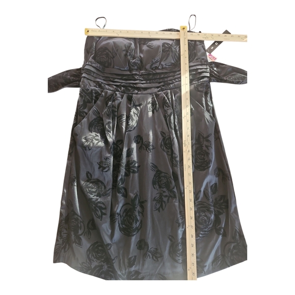 Deb Strapless Black Floral Jacquard Cocktail Dress Size 14 NWT - Picture 7 of 10